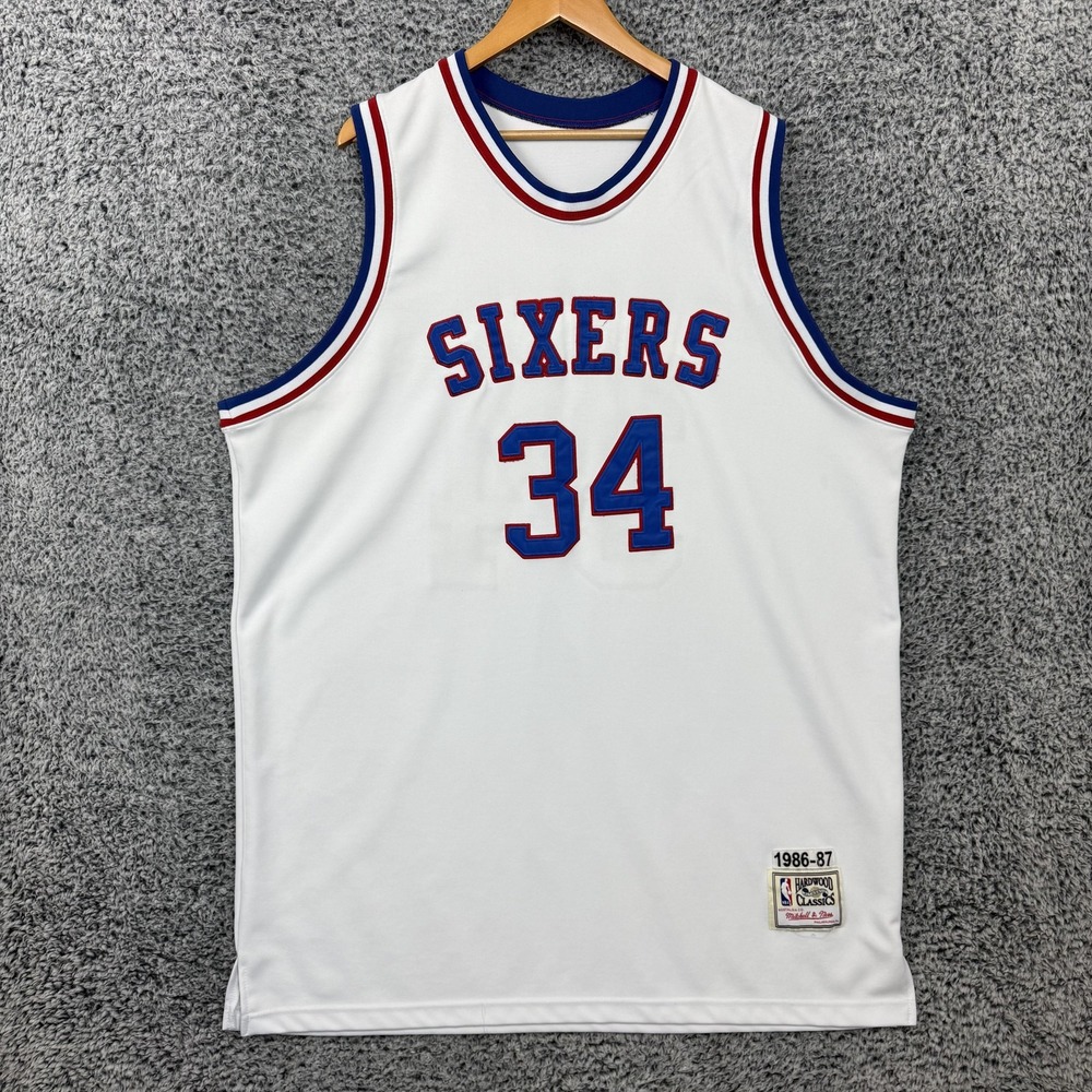 Philadelphia 76ers Jersey Mens 60 4XL White Barkley #34 Mitchell & Ness HWC